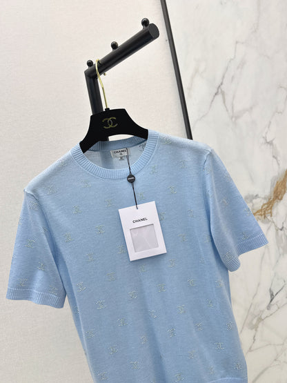 26ss Rhinestone-set Knit T-shirt
