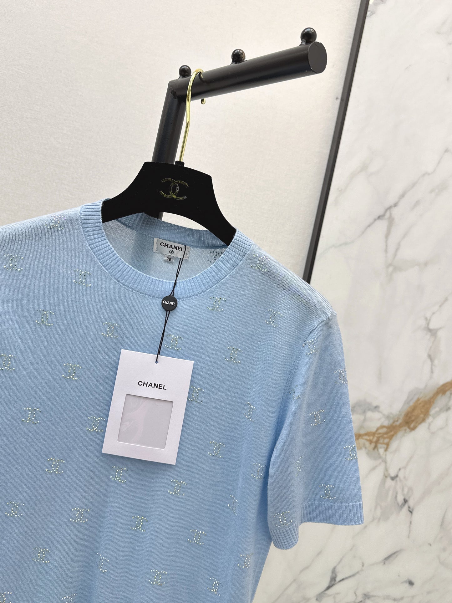 26ss Rhinestone-set Knit T-shirt