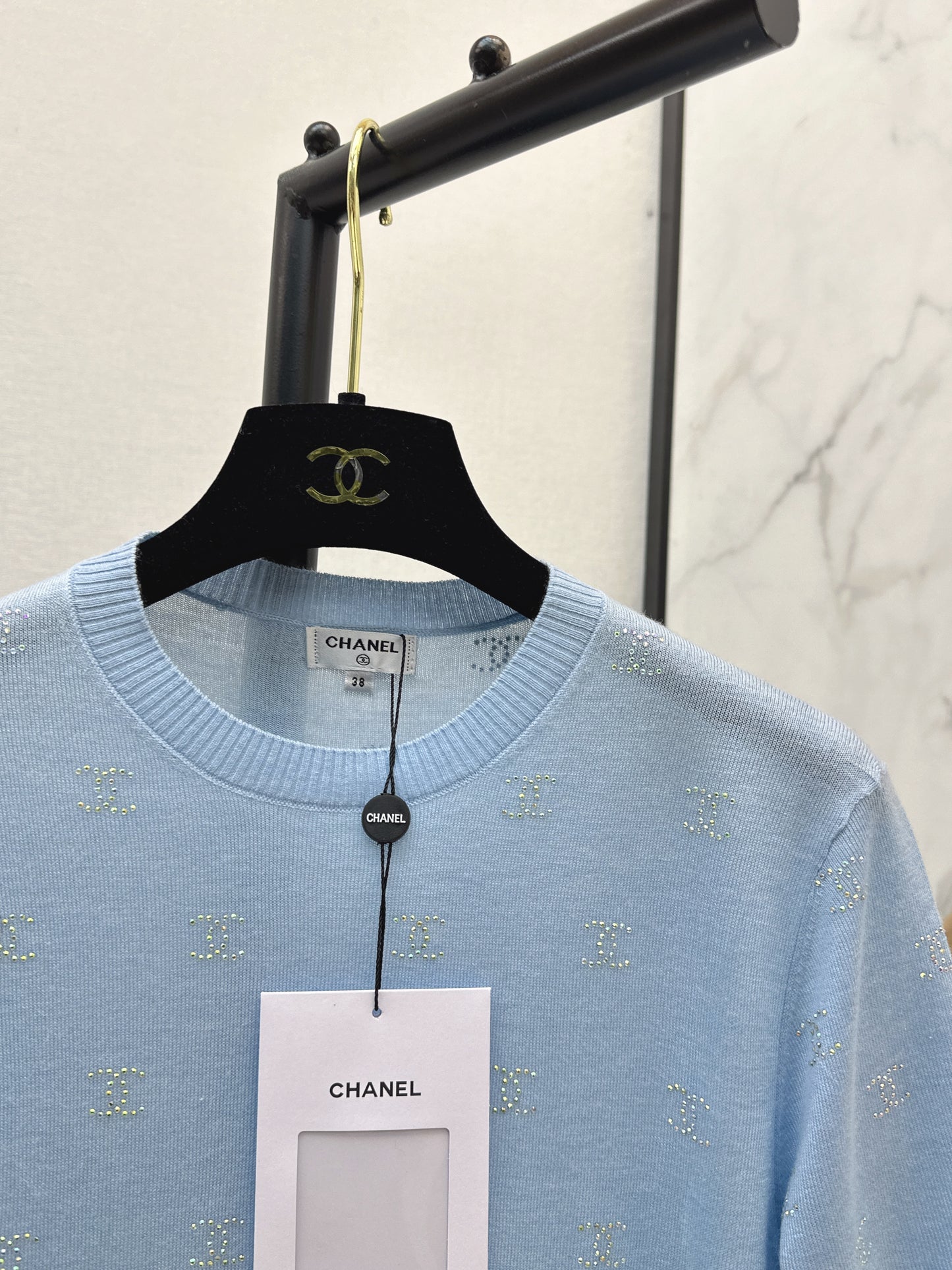 26ss Rhinestone-set Knit T-shirt