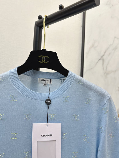26ss Rhinestone-set Knit T-shirt