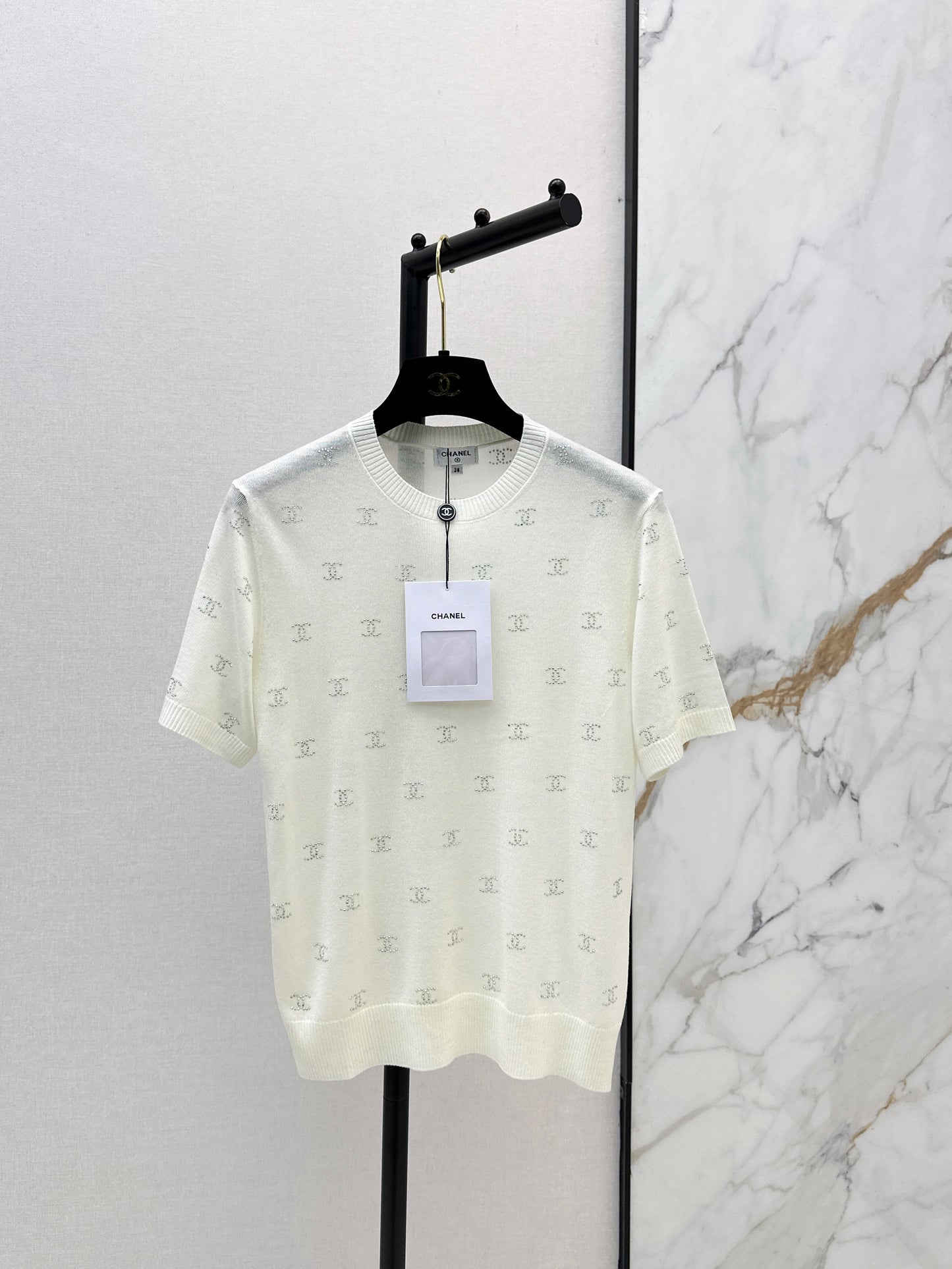 26ss Rhinestone-set Knit T-shirt