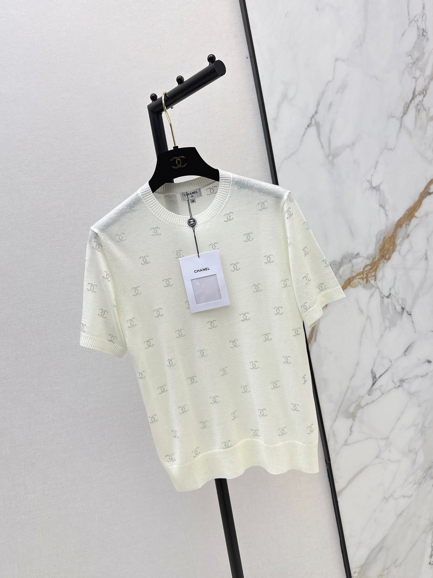 26ss Rhinestone-set Knit T-shirt