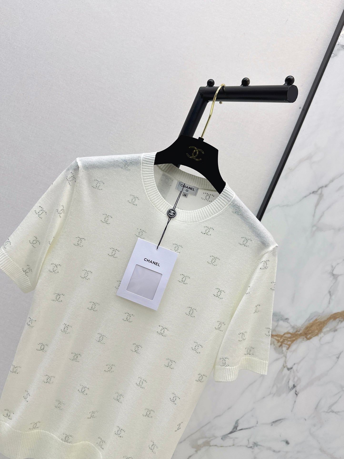 26ss Rhinestone-set Knit T-shirt