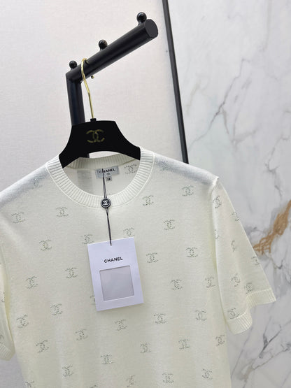 26ss Rhinestone-set Knit T-shirt