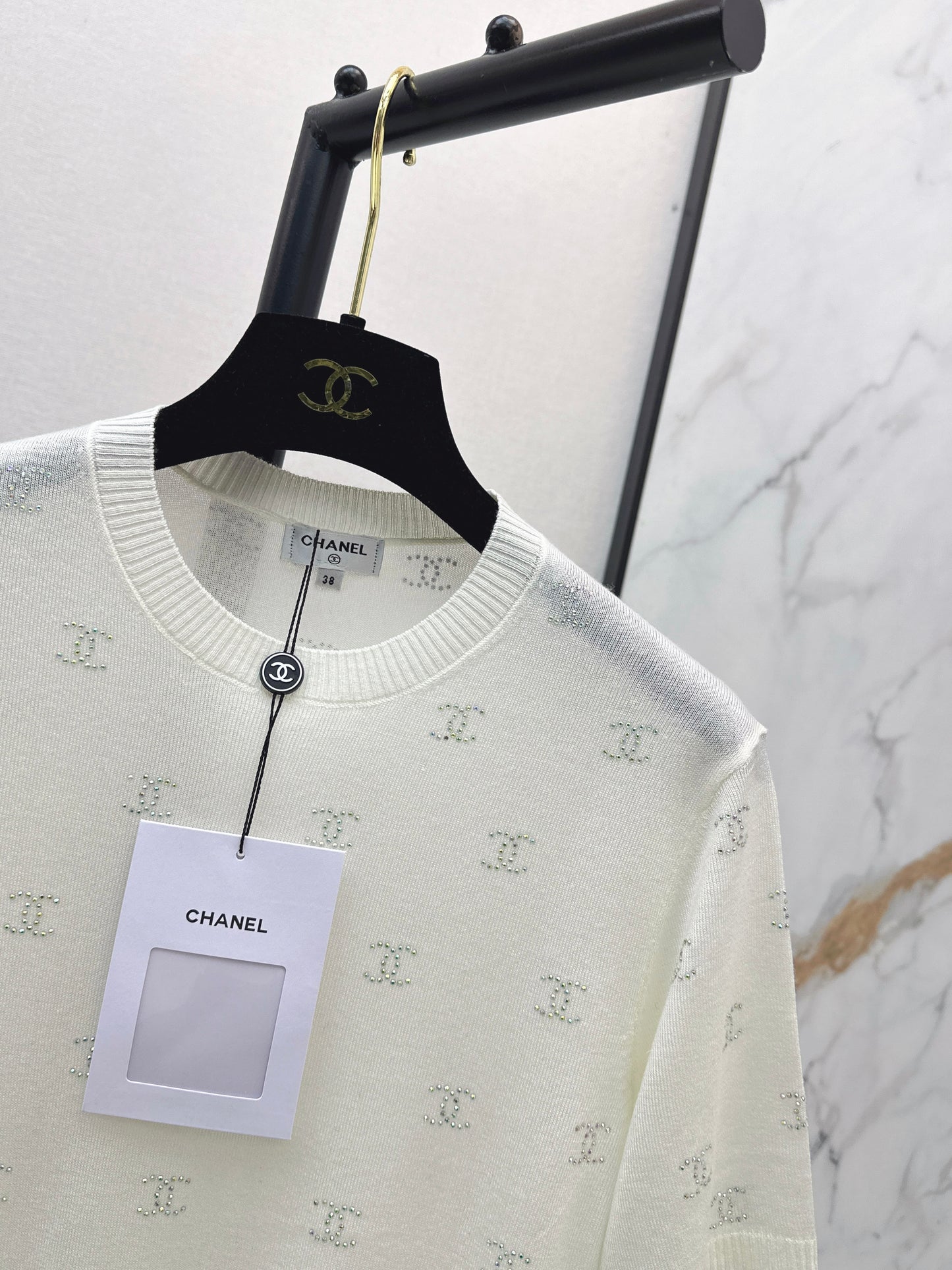 26ss Rhinestone-set Knit T-shirt
