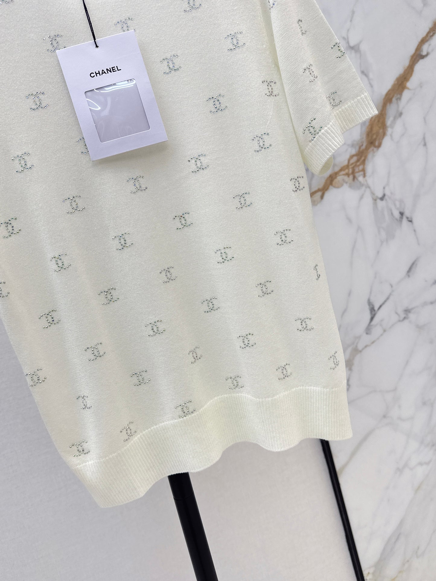 26ss Rhinestone-set Knit T-shirt