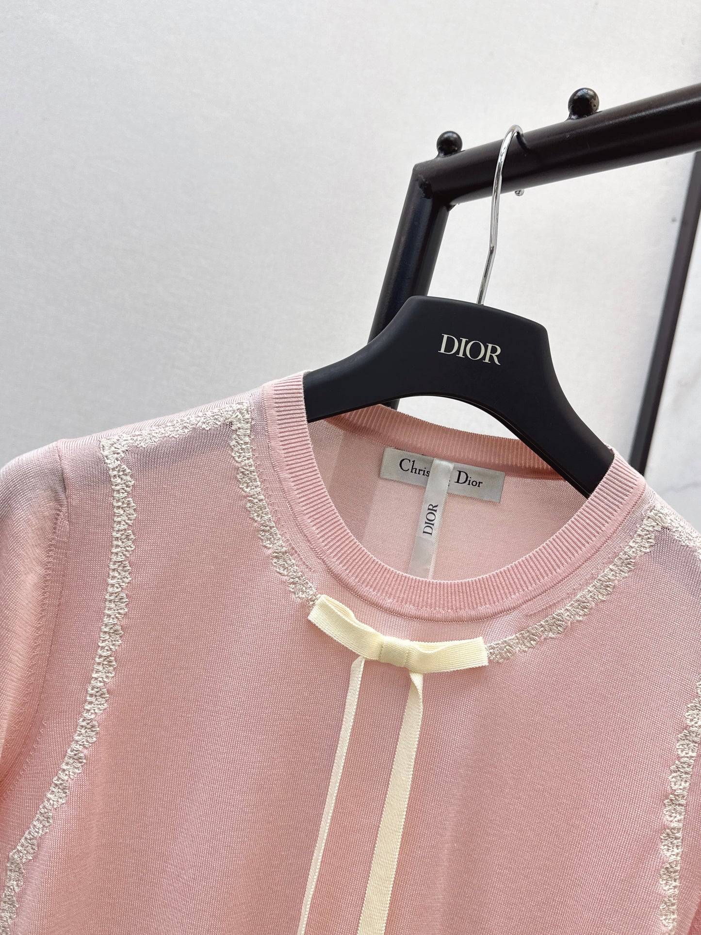 26ss Bow-tie collar knit T-shirt
