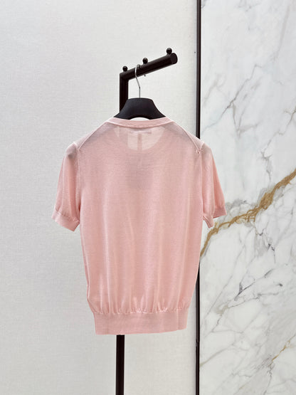 26ss Bow-tie collar knit T-shirt