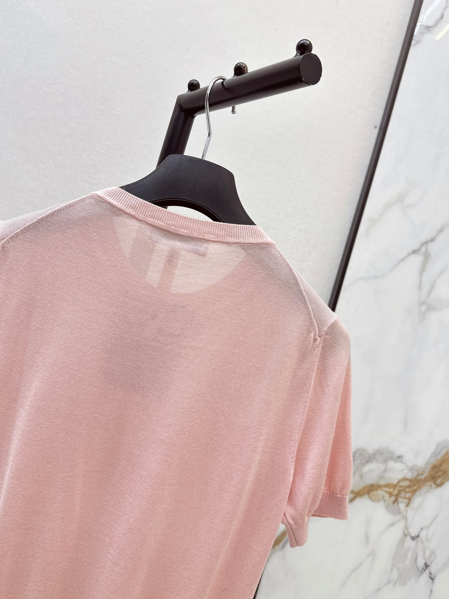 26ss Bow-tie collar knit T-shirt
