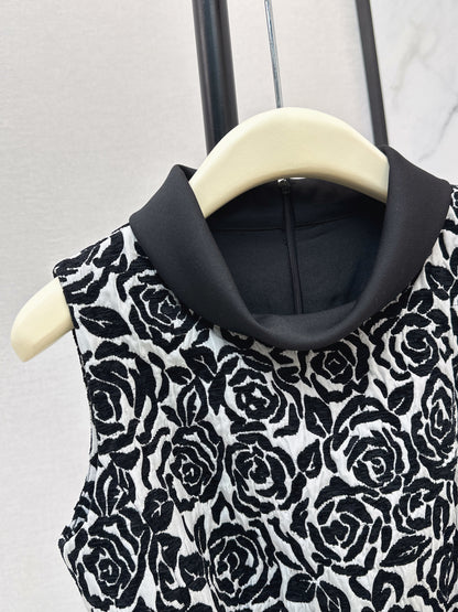 26ss Rose Jacquard Sleeveless Dress