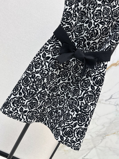 26ss Rose Jacquard Sleeveless Dress
