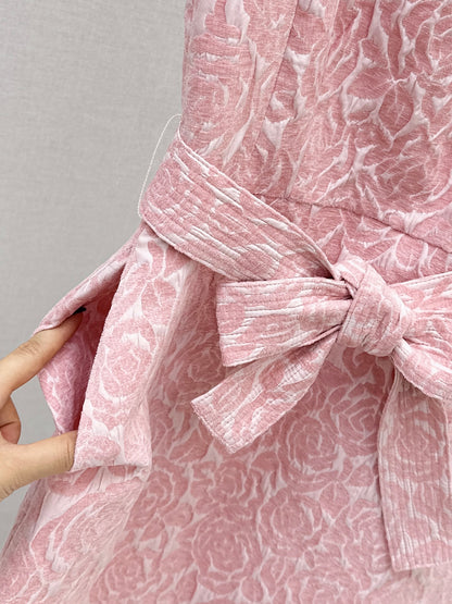 26ss Rose Jacquard Sleeveless Dress