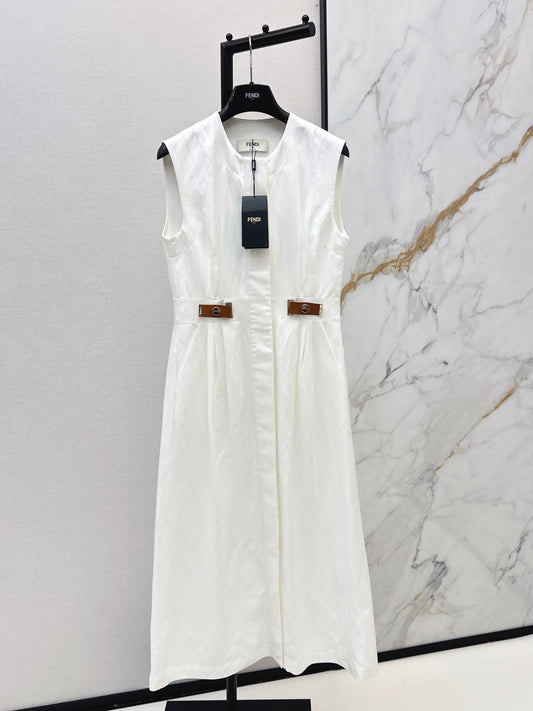 26ss Double-sided leather buckle dress