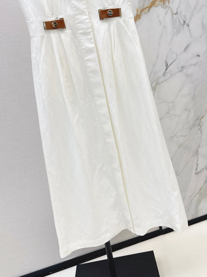 26ss Double-sided leather buckle dress
