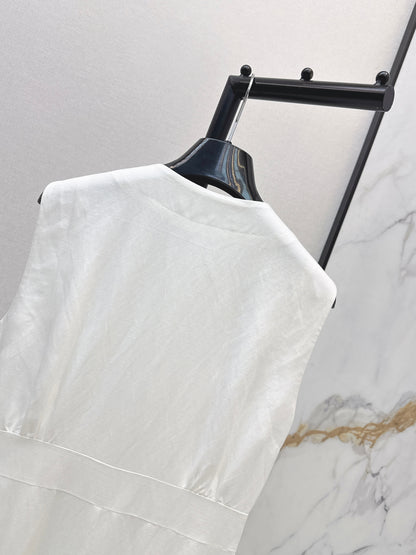 26ss Double-sided leather buckle dress