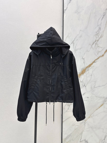 26ss Triangle logo hooded nylon jacket