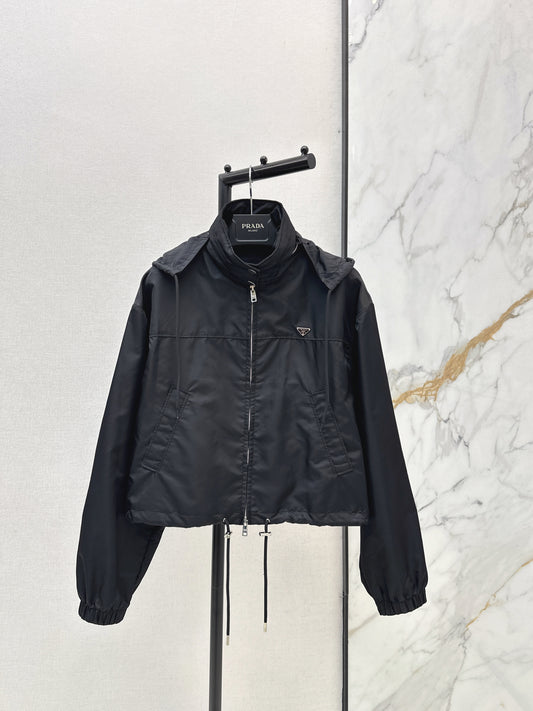 26ss Triangle logo hooded nylon jacket