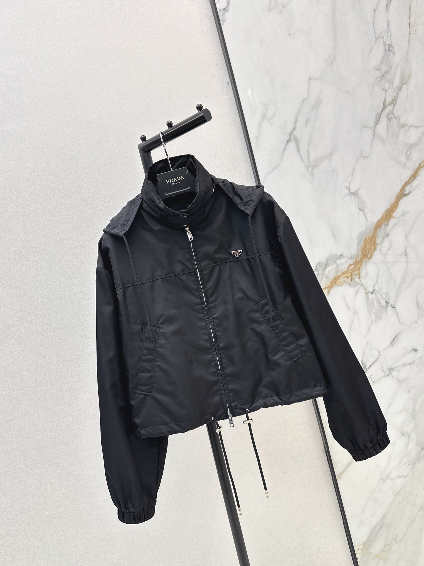 26ss Triangle logo hooded nylon jacket