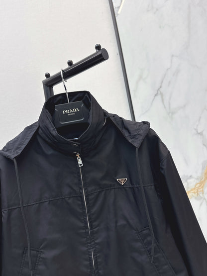 26ss Triangle logo hooded nylon jacket