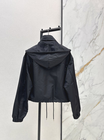 26ss Triangle logo hooded nylon jacket