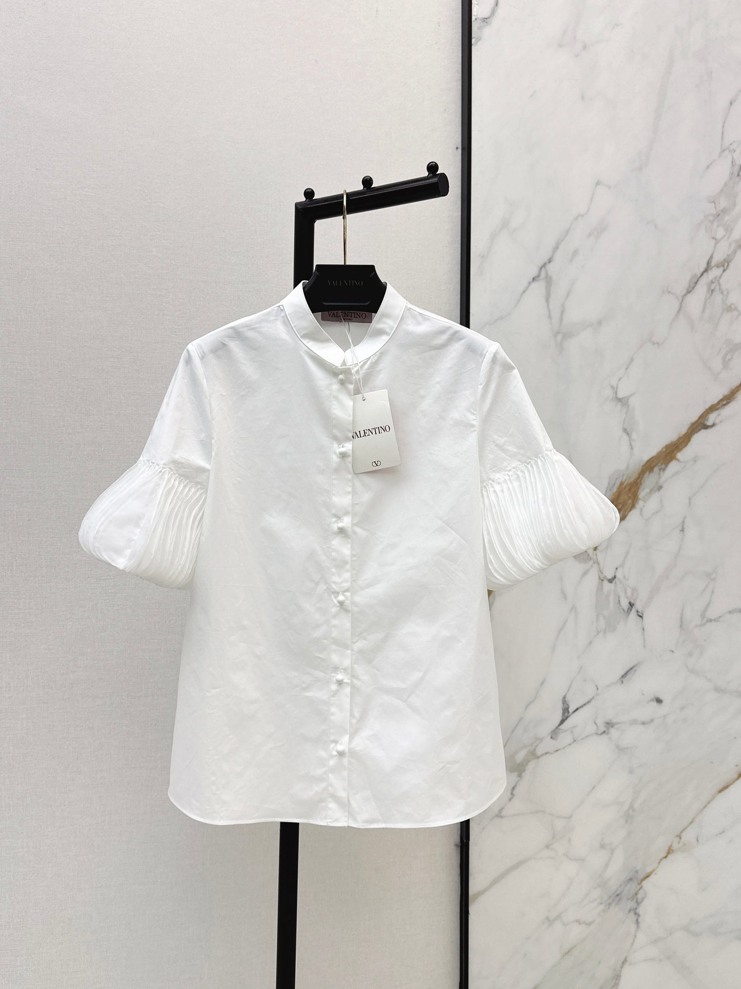 26ss Stand-up collar, single-breasted shirt
