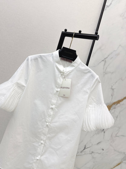 26ss Stand-up collar, single-breasted shirt