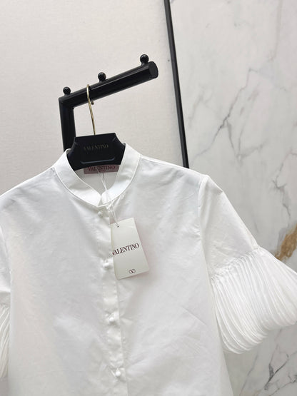 26ss Stand-up collar, single-breasted shirt