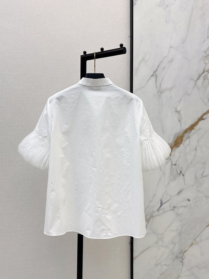 26ss Stand-up collar, single-breasted shirt