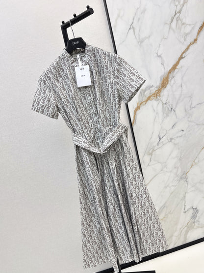 26ss Jacquard Long Pleated Dress