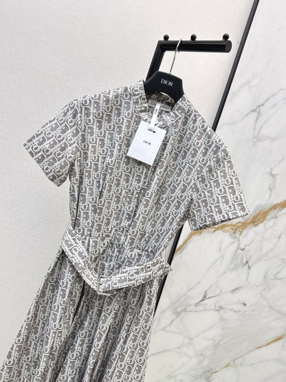26ss Jacquard Long Pleated Dress