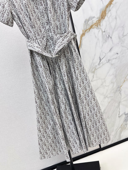 26ss Jacquard Long Pleated Dress