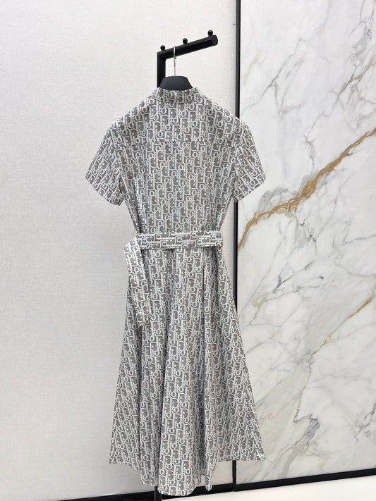 26ss Jacquard Long Pleated Dress