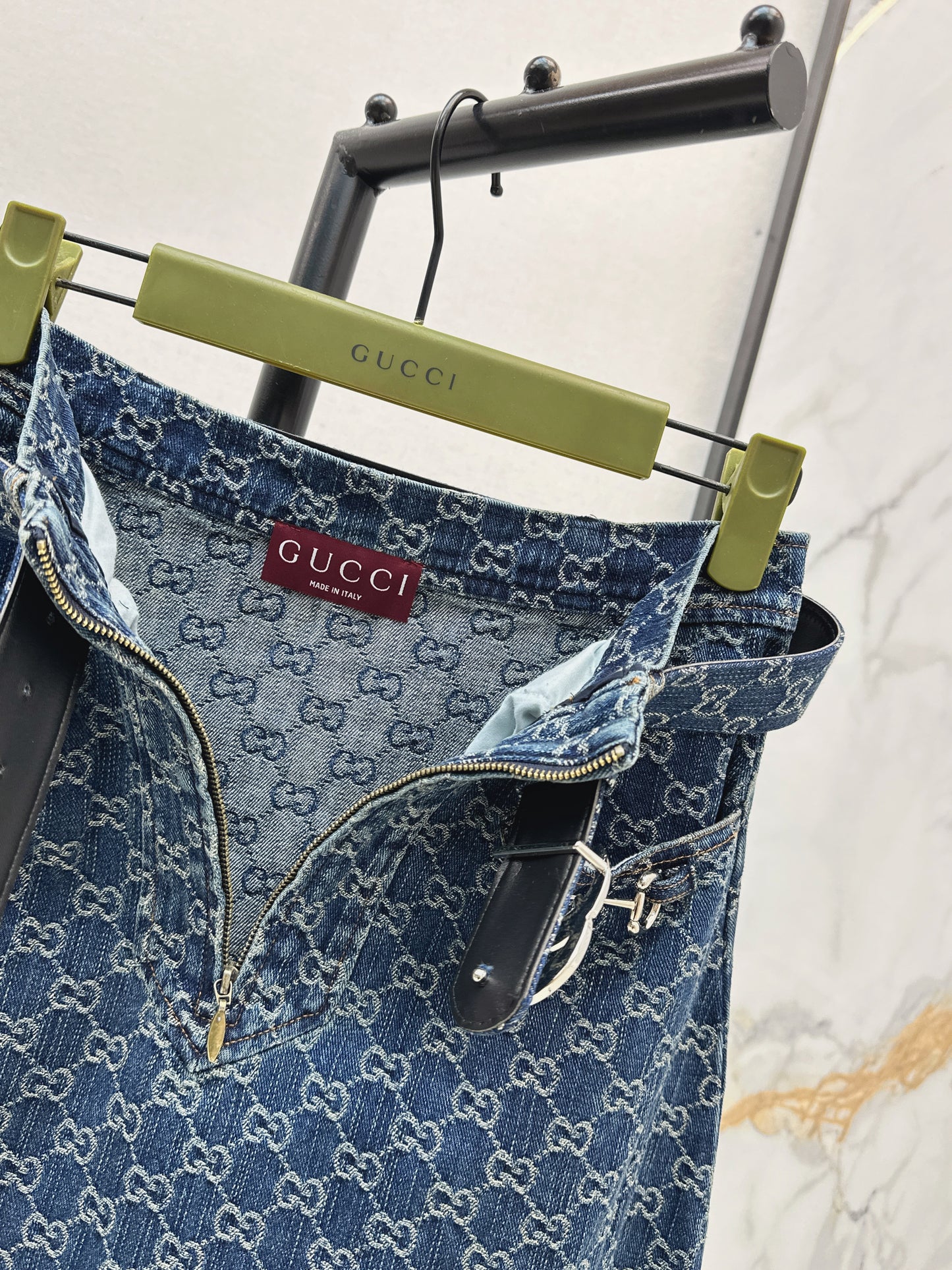 26ss Jacquard Denim Midi Skirt