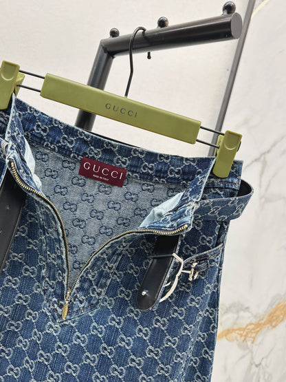 26ss Jacquard Denim Midi Skirt