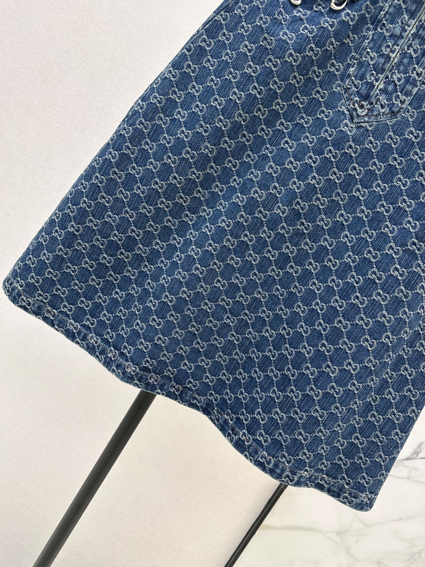 26ss Jacquard Denim Midi Skirt