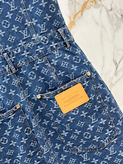 26ss Jacquard Denim Sleeveless Dress