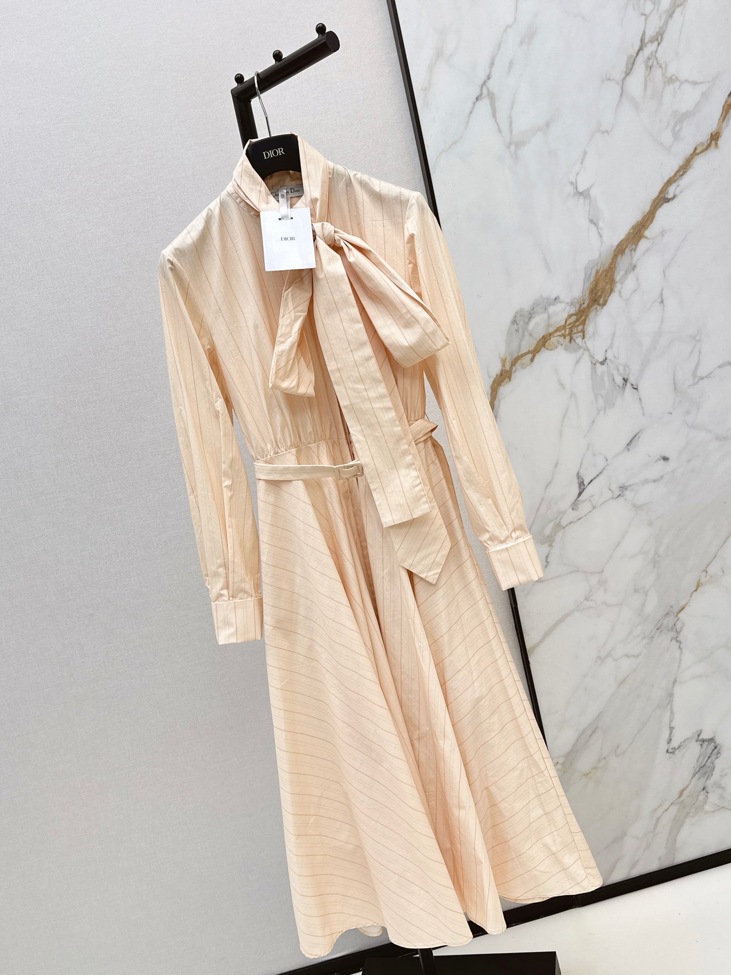 26ss Striped Ribbon Dress
