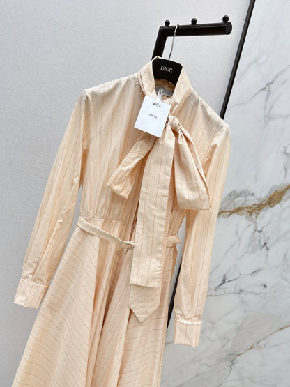 26ss Striped Ribbon Dress