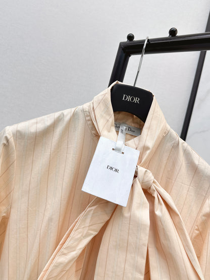 26ss Striped Ribbon Dress