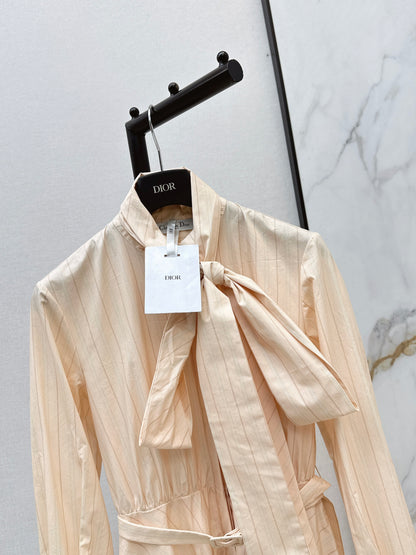26ss Striped Ribbon Dress