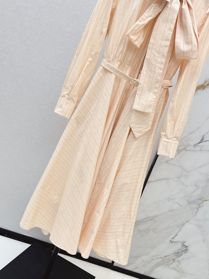 26ss Striped Ribbon Dress