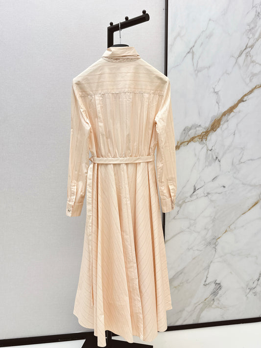 26ss Striped Ribbon Dress