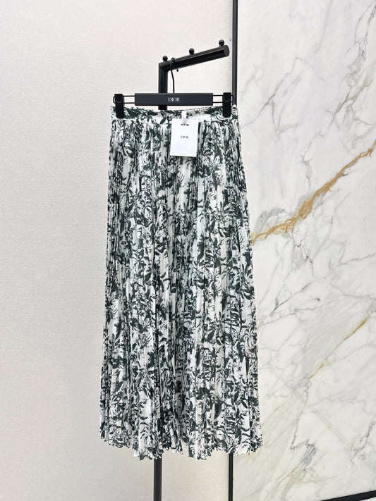 26ss Pleated midi skirt