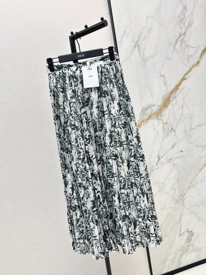 26ss Pleated midi skirt