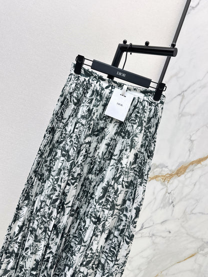 26ss Pleated midi skirt