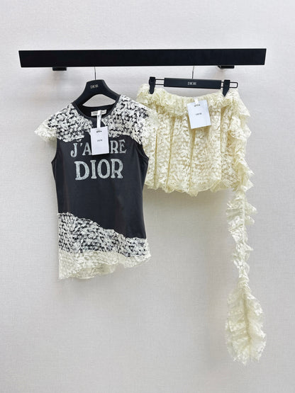 26ss Lace-trimmed T-shirt