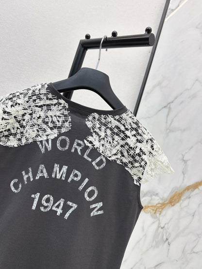 26ss Lace-trimmed T-shirt