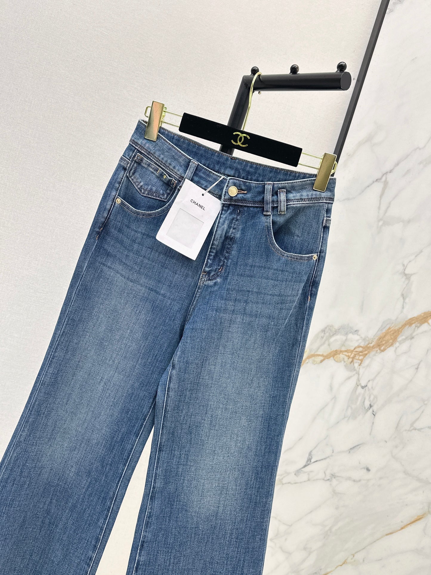 26ss High-waisted wide-leg jeans