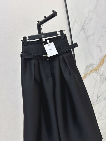 26ss High-waisted cropped wide-leg pants