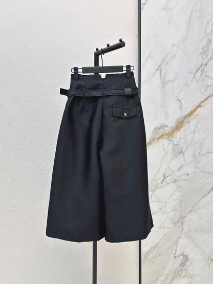 26ss High-waisted cropped wide-leg pants
